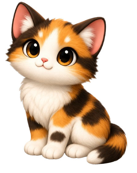 Percy the calico kitten — Perceptuity mascot